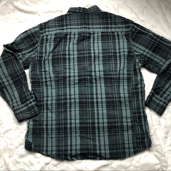 Black Brand Slim Fit Green & Black Plaid Oxford size XXL - Picture 13 of 13
